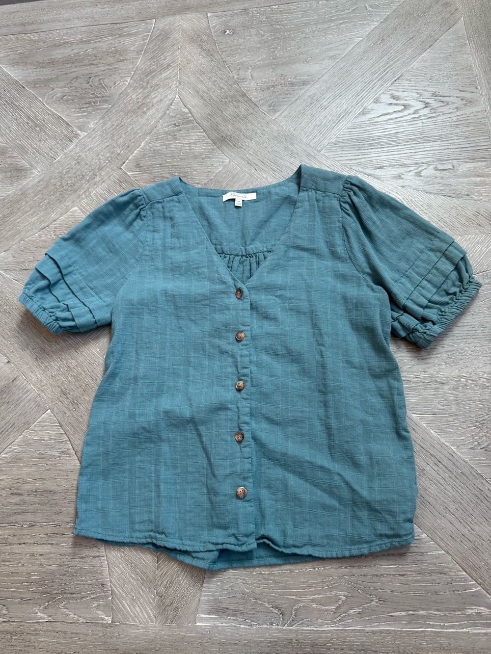 Madewell Button-Front V-Neck Top